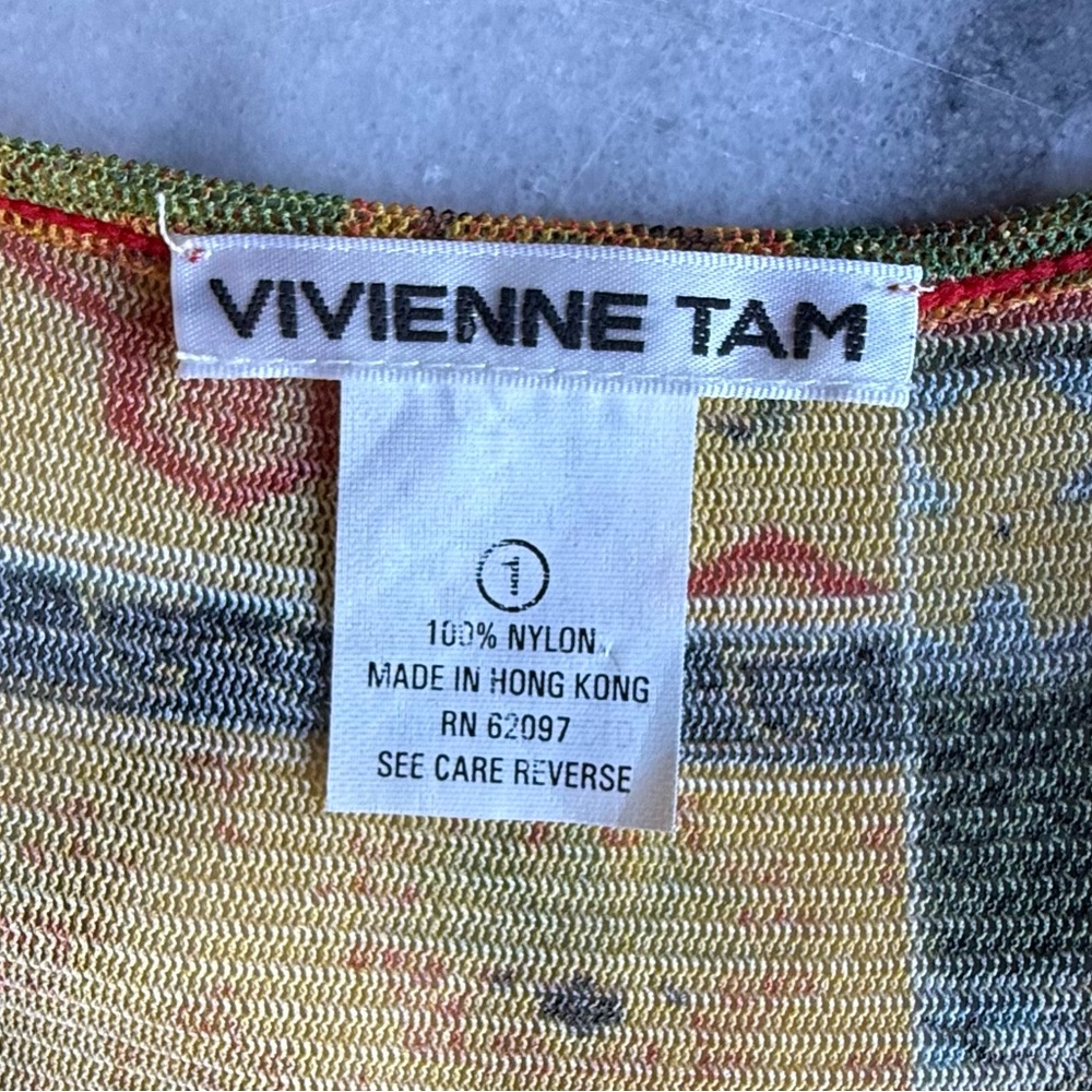 RARE Vintage 80’s VIVIENNE TAM sleeveless mesh maxi dress w/ original slip sz 1 - Picture 3 of 8